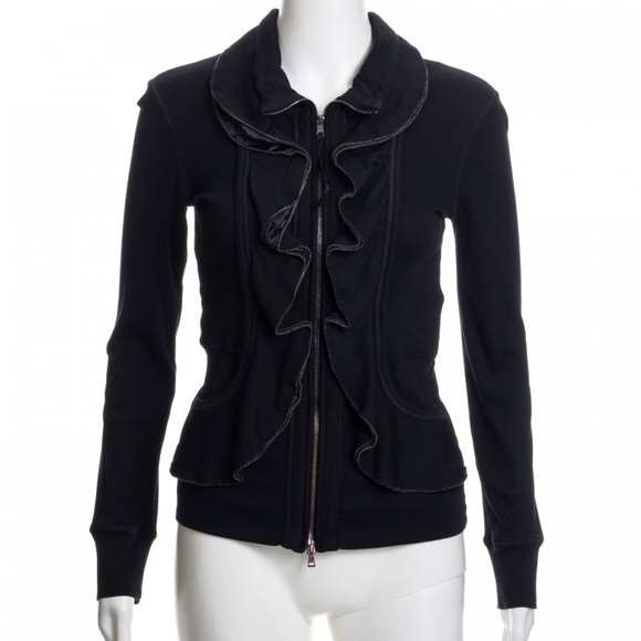 Marc Cain Jackets & Blazers - Marc Cain Sports Black Ruffle Jacket